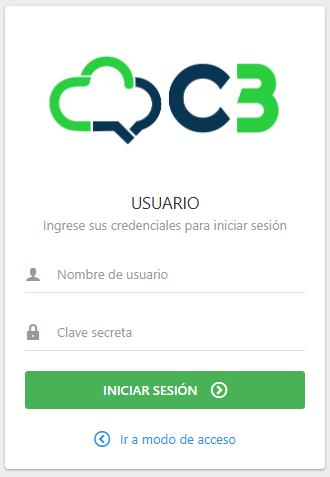 Inicio de sesión usuario