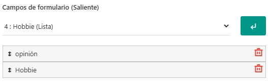 Campos formulario Saliente