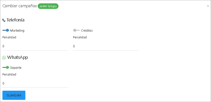 Mover agentes por campañas