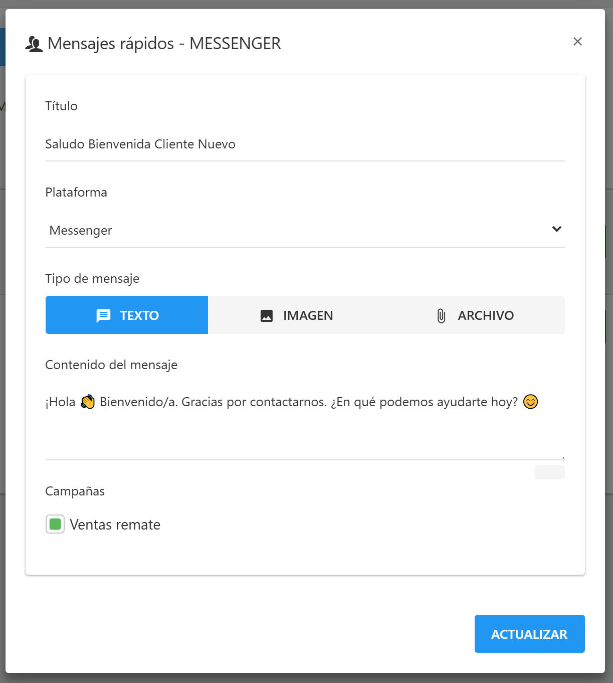 Editar mensaje rápido