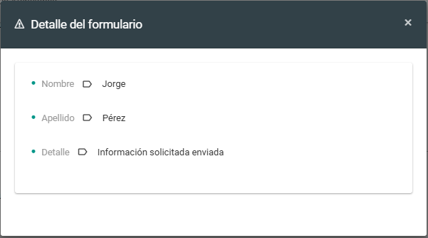 Detalles del formulario