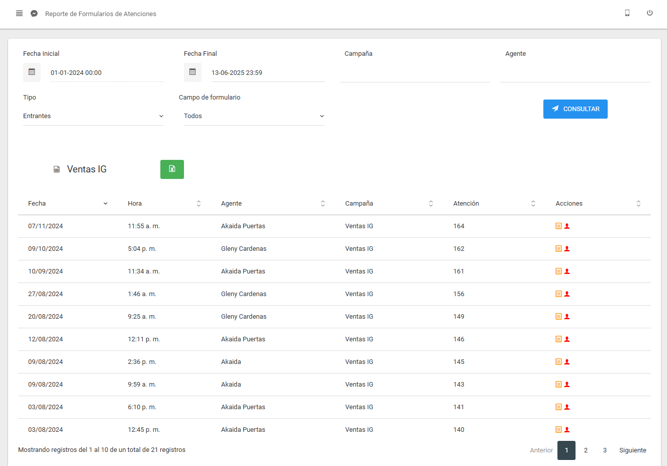 Formularios de Atenciones