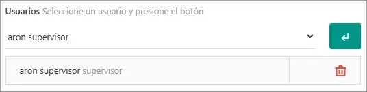 Selección de usuarios (supervisores) para asociar a la campaña.