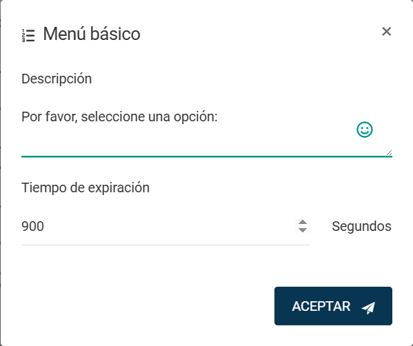 Configuración del menú básico