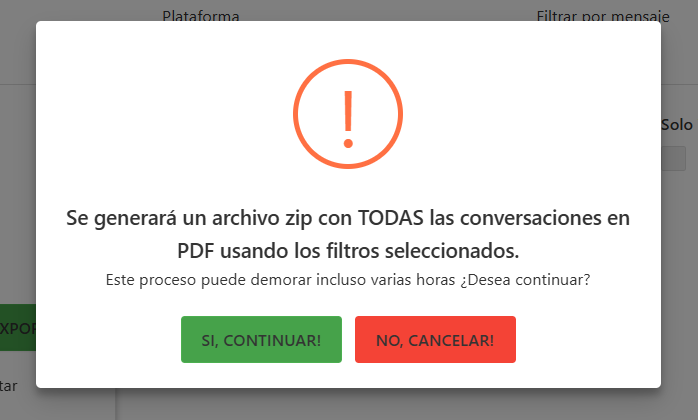 Mensaje de confirmación
