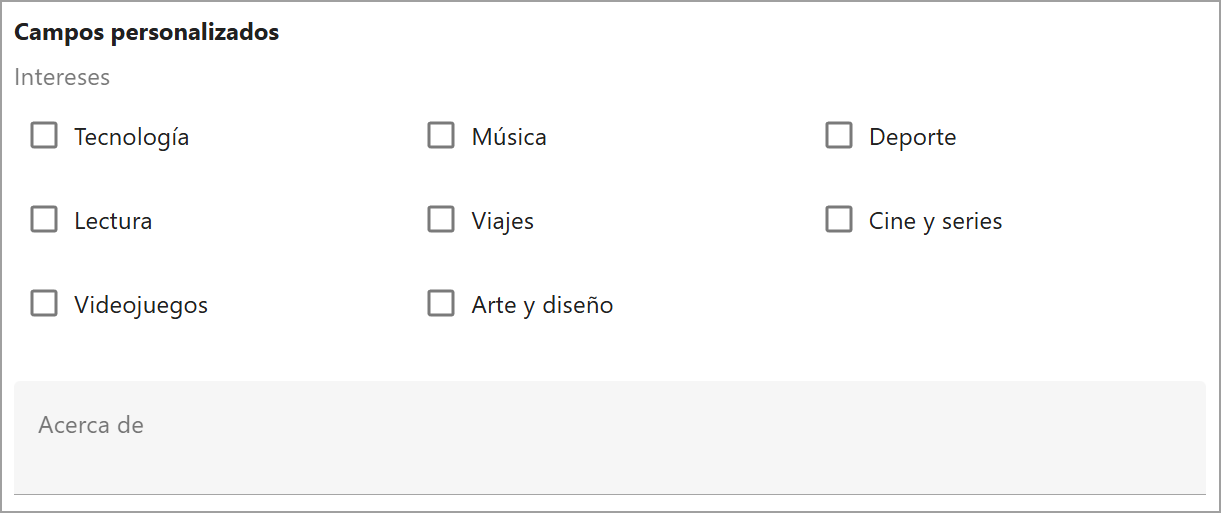 Campos personalizados