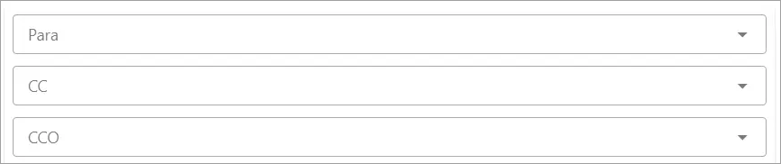 Sección de destinatarios