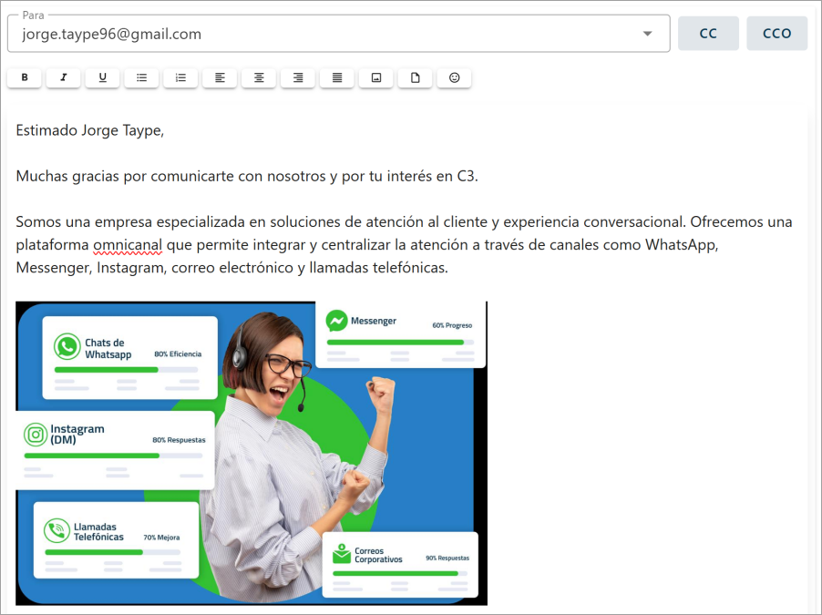 Imagen adjuntada en el cuerpo del mensaje