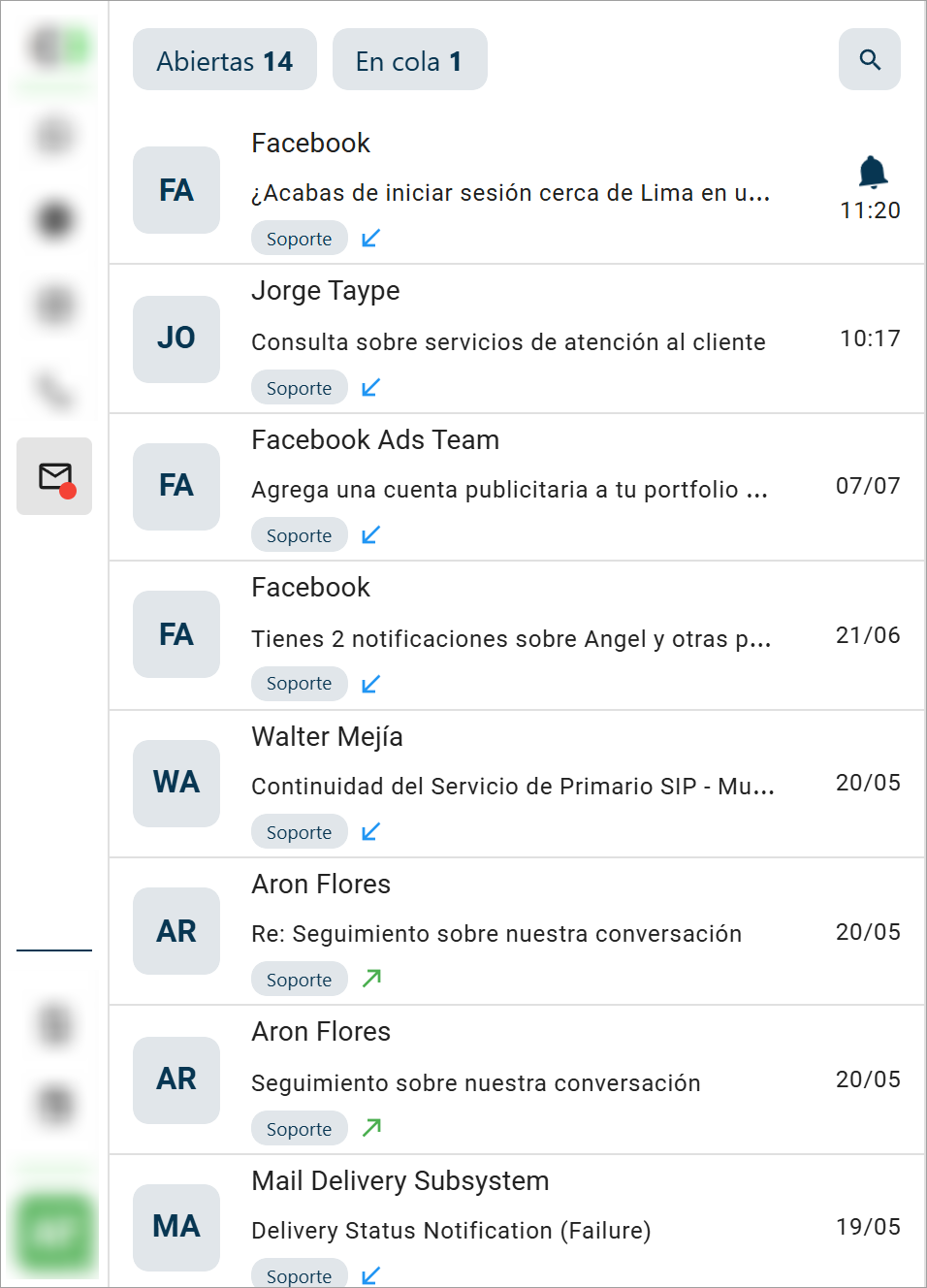 Lista Interacciones