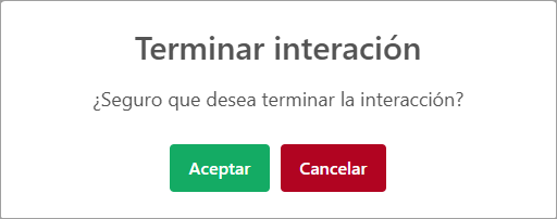 Botón terminar atención