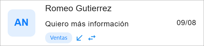 Transferida por otro agente Messenger