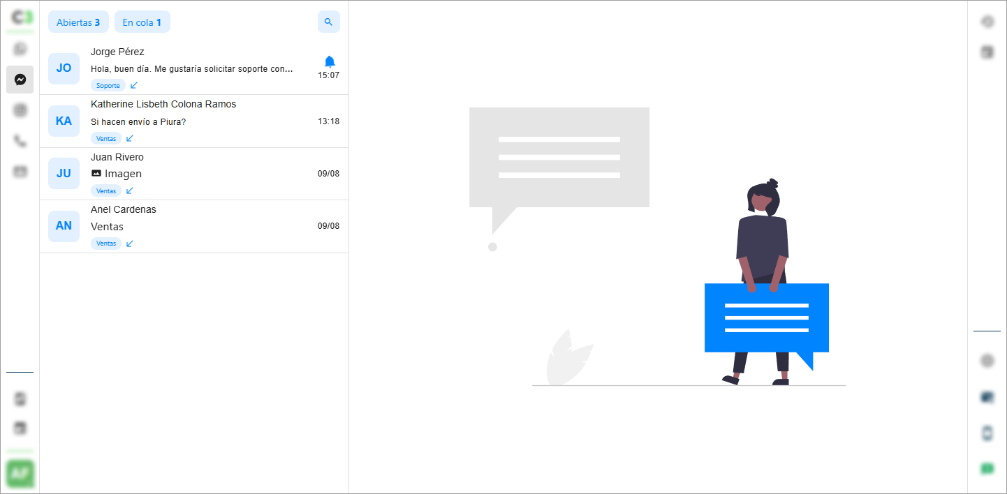 Gestión de atenciones Messenger