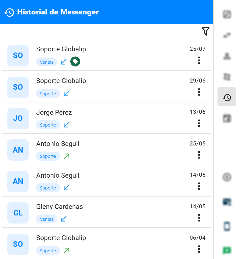 Historial de Messenger