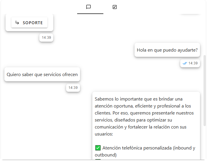Conversación Messenger e Instagram