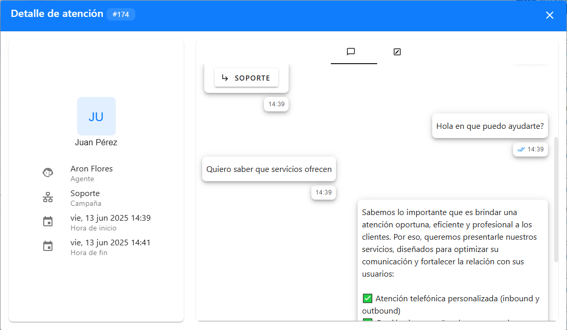 Ver Detalle Messenger