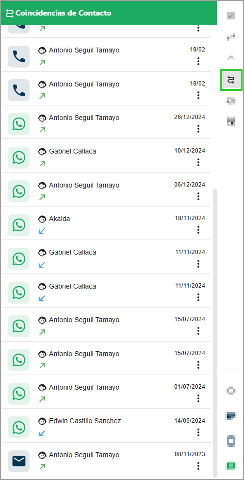 Coincidencias de contacto