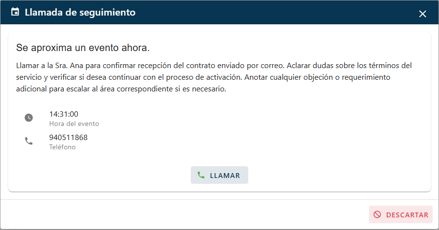 Notificación Telefonía