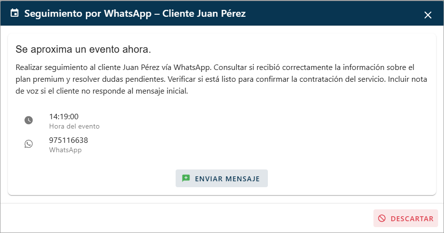 Notificación WhatsApp