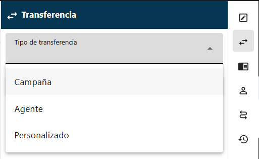 Transferir atenciones opciones