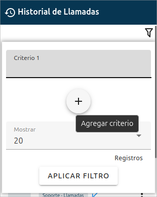 Filtrar Historial de llamadas