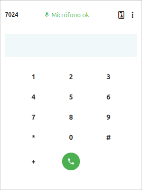 Vista principal del Webphone con todos sus componentes.