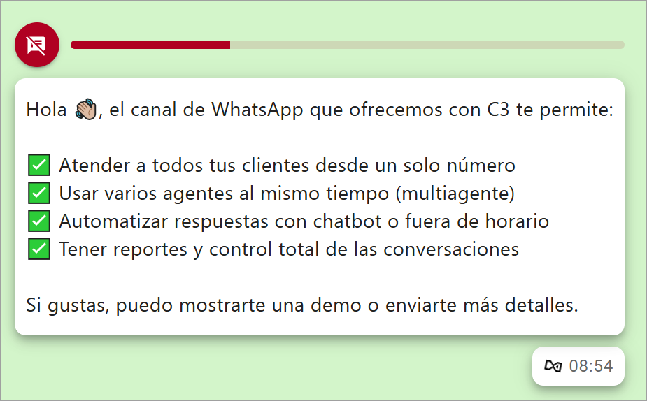Cancelar envío de mensaje