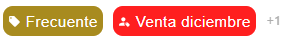 Etiquetas de contacto/atención en la cabecera de la atencion