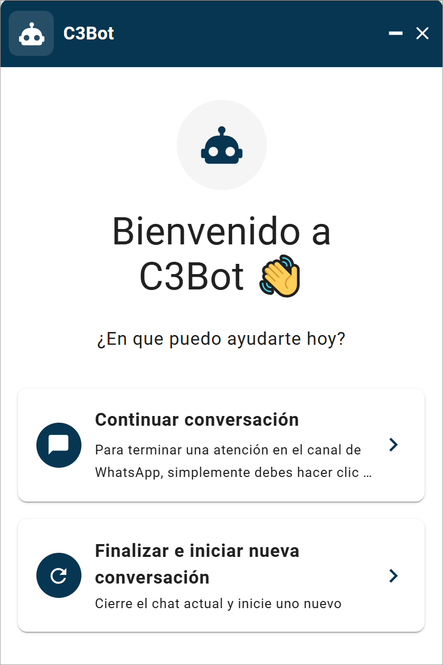 Chatbot Continuar Conversación